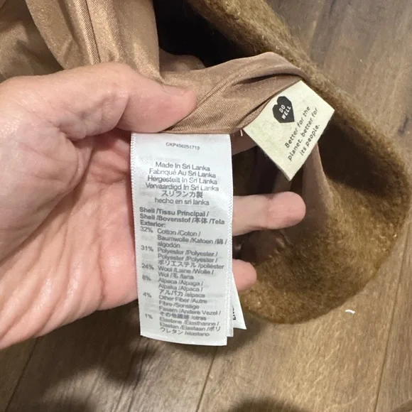 Madewell Boucle Wool Blazer Suit Brown Tan Pea Coat - Picture 7 of 7